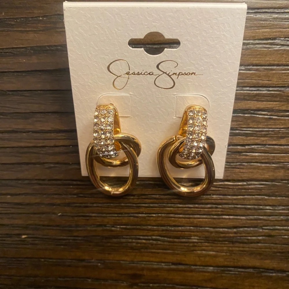 NEW Jessica Simpson gold earrings